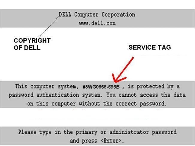 dell 595b password